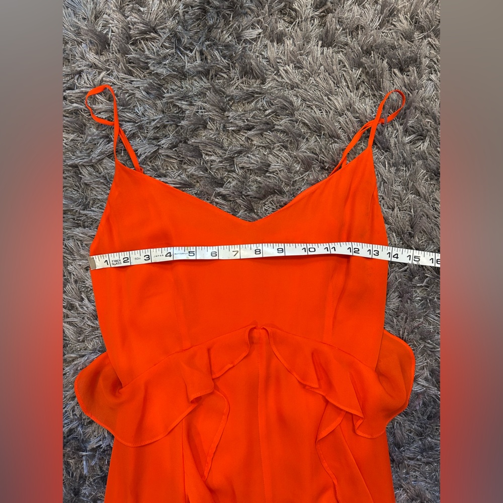 L'agence Silk Orange Ruffle Maxi Dress Size 2 - Picture 12 of 14